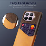 For Xiaomi 17T Case PU Leather Cloth Texture Hard PC Phone Cover with Card Holder