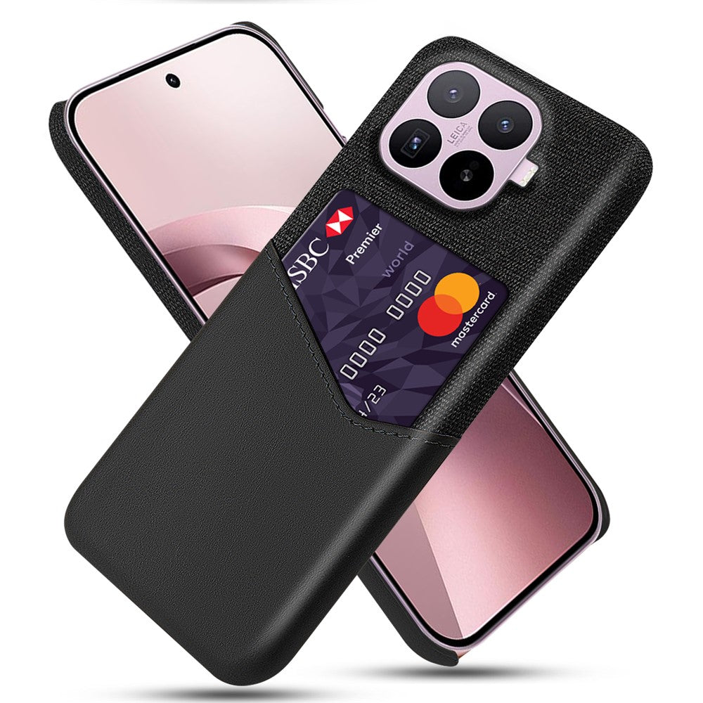 For Xiaomi 17T Case PU Leather Cloth Texture Hard PC Phone Cover with Card Holder