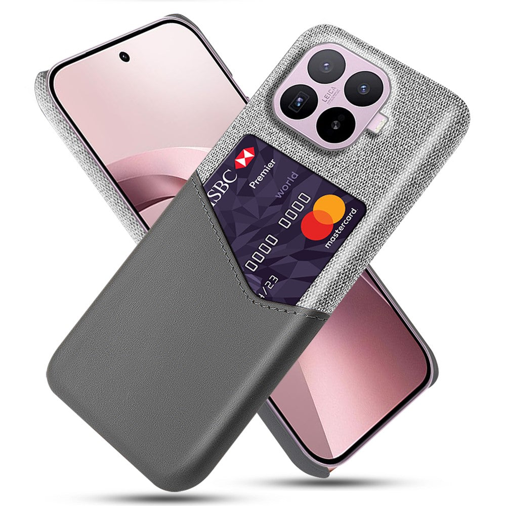 For Xiaomi 17T Case PU Leather Cloth Texture Hard PC Phone Cover with Card Holder