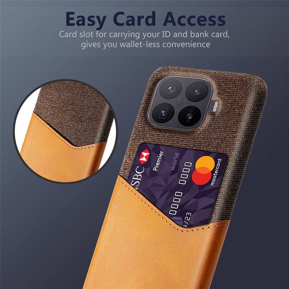 For Xiaomi 17T Pro Case PU Leather Cloth Texture Hard PC Phone Cover with Card Holder