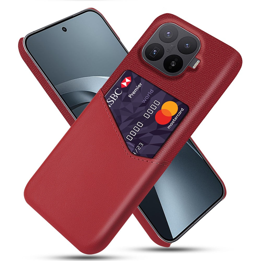 For Xiaomi 17T Pro Case PU Leather Cloth Texture Hard PC Phone Cover with Card Holder
