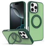 Til iPhone 15 Pro Max cover med roterende magnetisk støttefod, PC + TPU Skin-Touch telefoncover