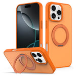 Til iPhone 15 Pro Max cover med roterende magnetisk støttefod, PC + TPU Skin-Touch telefoncover