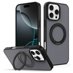 Til iPhone 15 Pro Max cover med roterende magnetisk støttefod, PC + TPU Skin-Touch telefoncover