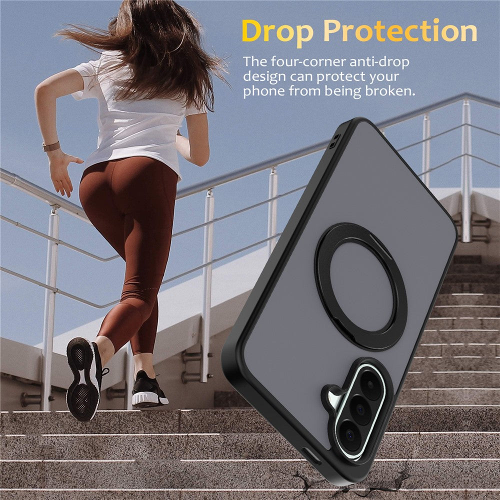 For Samsung Galaxy A25 5G (Global) (161mm) Case with Rotating Magnetic Kickstand PC + TPU Skin-Touch Phone Cover