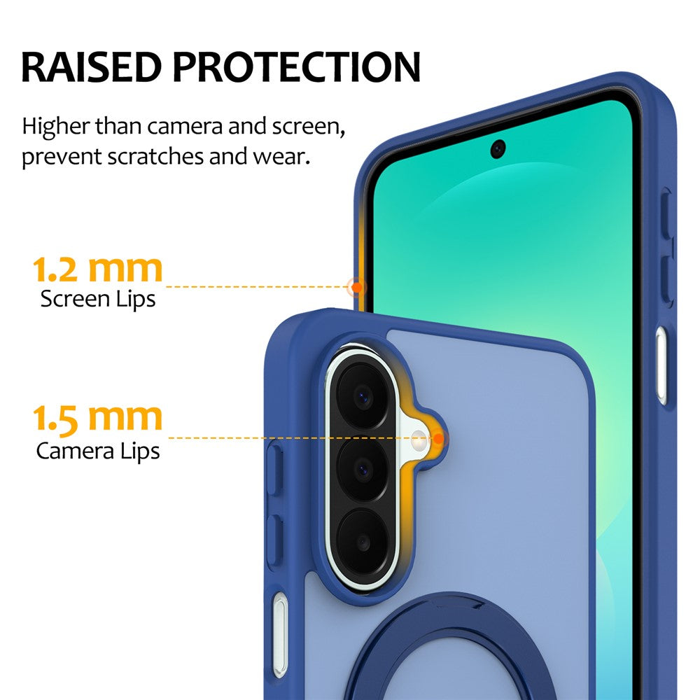 Til Samsung Galaxy A35 5G / Galaxy A55 5G cover med roterende magnetisk kickstand PC + TPU Skin-Touch telefoncover