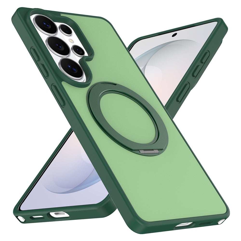 Samsung Galaxy S24 Ultra-skal med roterande magnetiskt stativ PC + TPU Skin-Touch-mobilskal