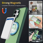 Samsung Galaxy S24 Ultra-skal med roterande magnetiskt stativ PC + TPU Skin-Touch-mobilskal