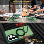 Samsung Galaxy S24 Ultra-skal med roterande magnetiskt stativ PC + TPU Skin-Touch-mobilskal