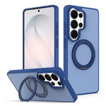 For Samsung Galaxy S25 Ultra Case with Rotating Magnetic Kickstand PC + TPU Skin-Touch Phone Cover