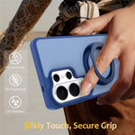 For Samsung Galaxy S25 Ultra Case with Rotating Magnetic Kickstand PC + TPU Skin-Touch Phone Cover