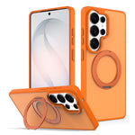 For Samsung Galaxy S25 Ultra Case with Rotating Magnetic Kickstand PC + TPU Skin-Touch Phone Cover