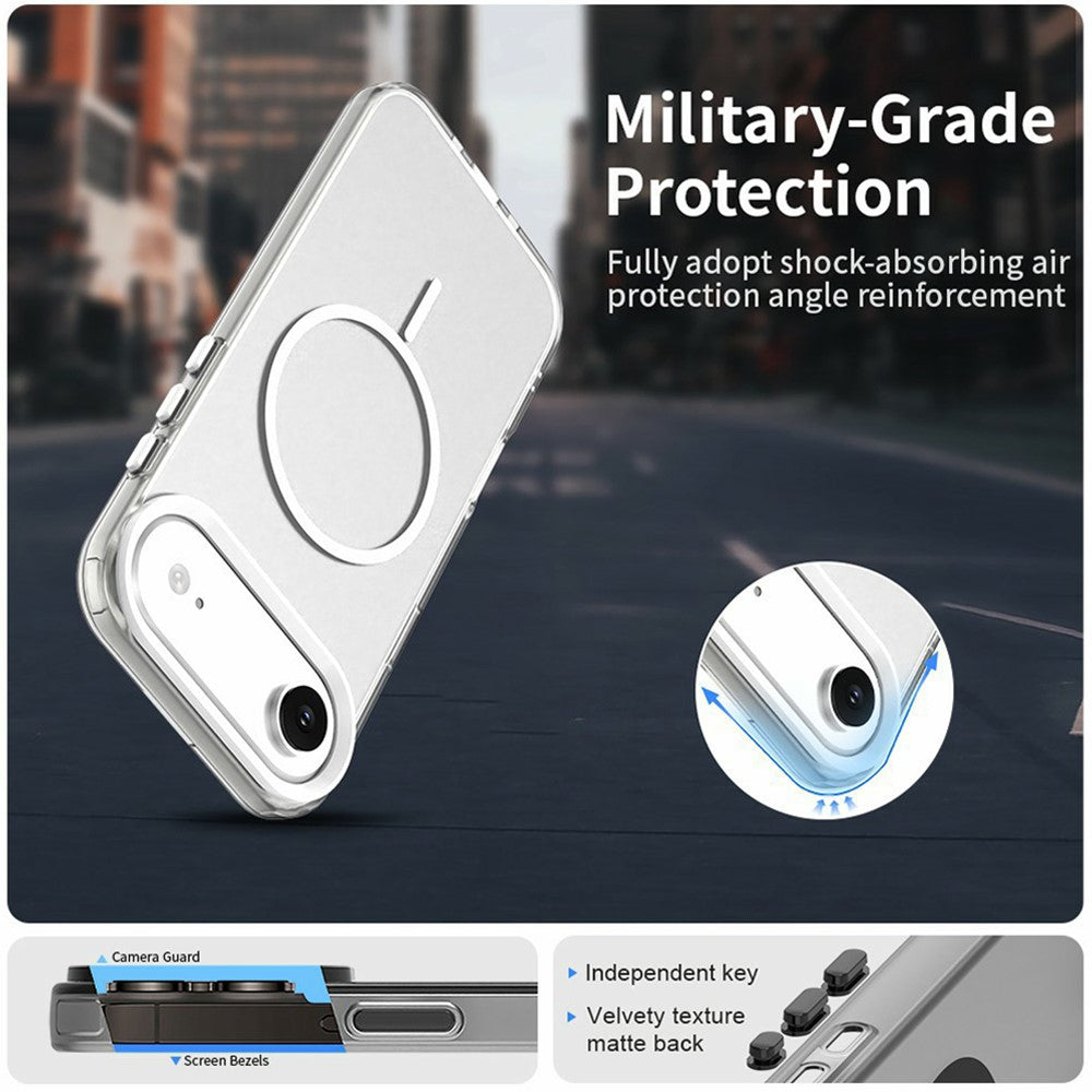 For iPhone Air Magnetic Case PC + TPU + PET Air Cushion Shockproof Phone Cover