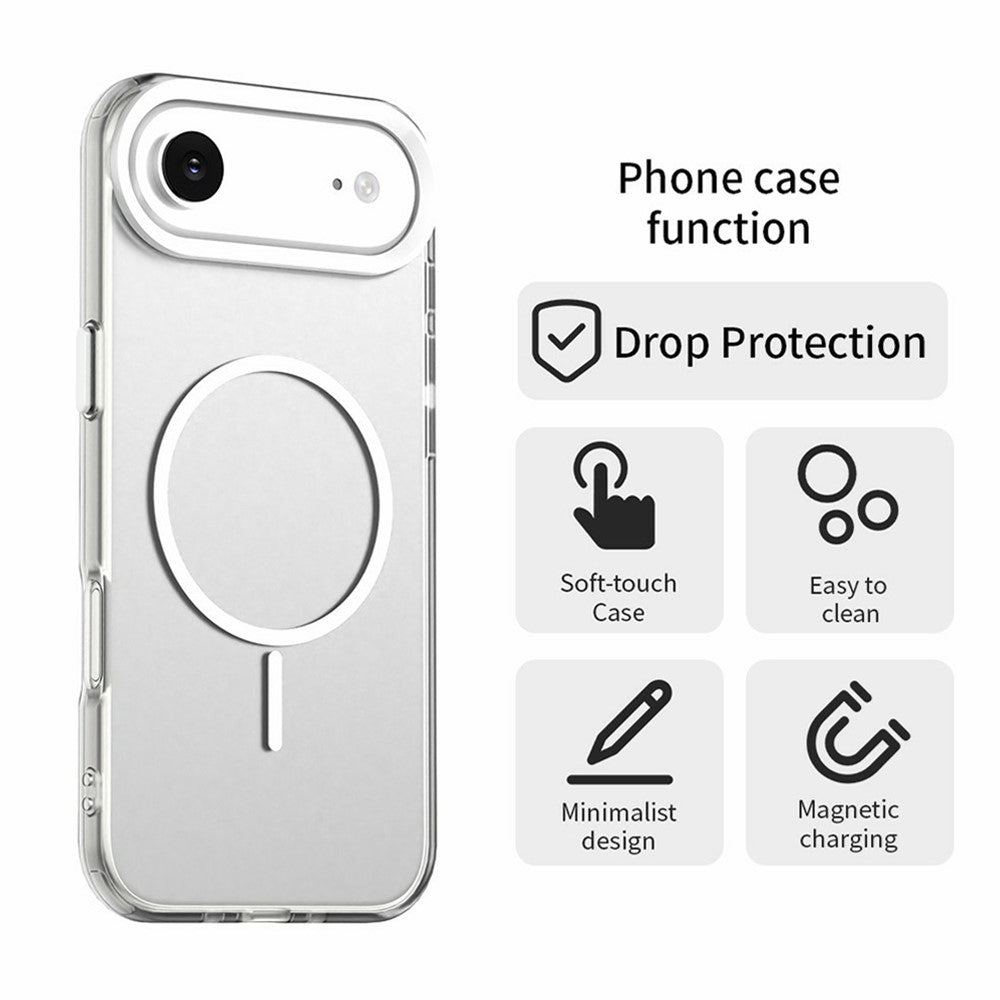 For iPhone Air Magnetic Case PC + TPU + PET Air Cushion Shockproof Phone Cover