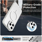 Til iPhone 15 Pro Max Magnetisk Cover PC + TPU + PET Air Cushion Stødsikkert Telefoncover