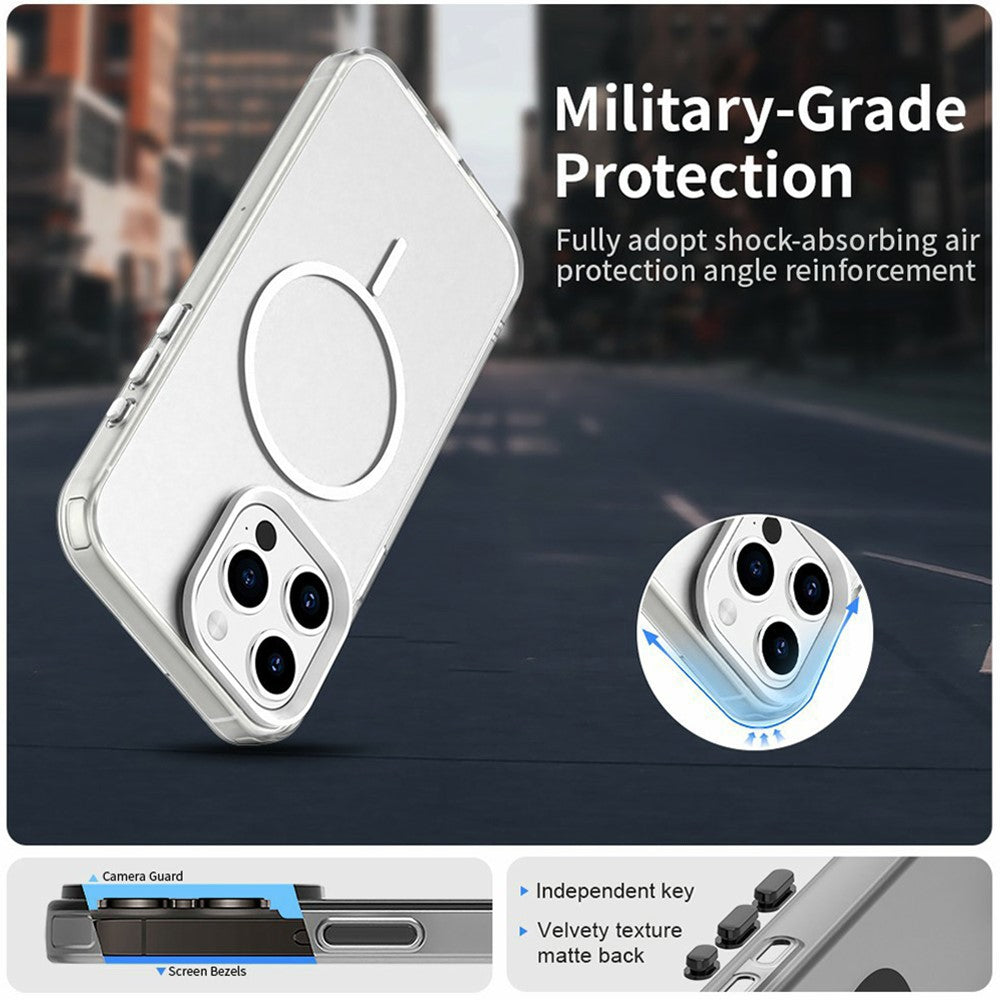 Til iPhone 15 Pro Max Magnetisk Cover PC + TPU + PET Air Cushion Stødsikkert Telefoncover