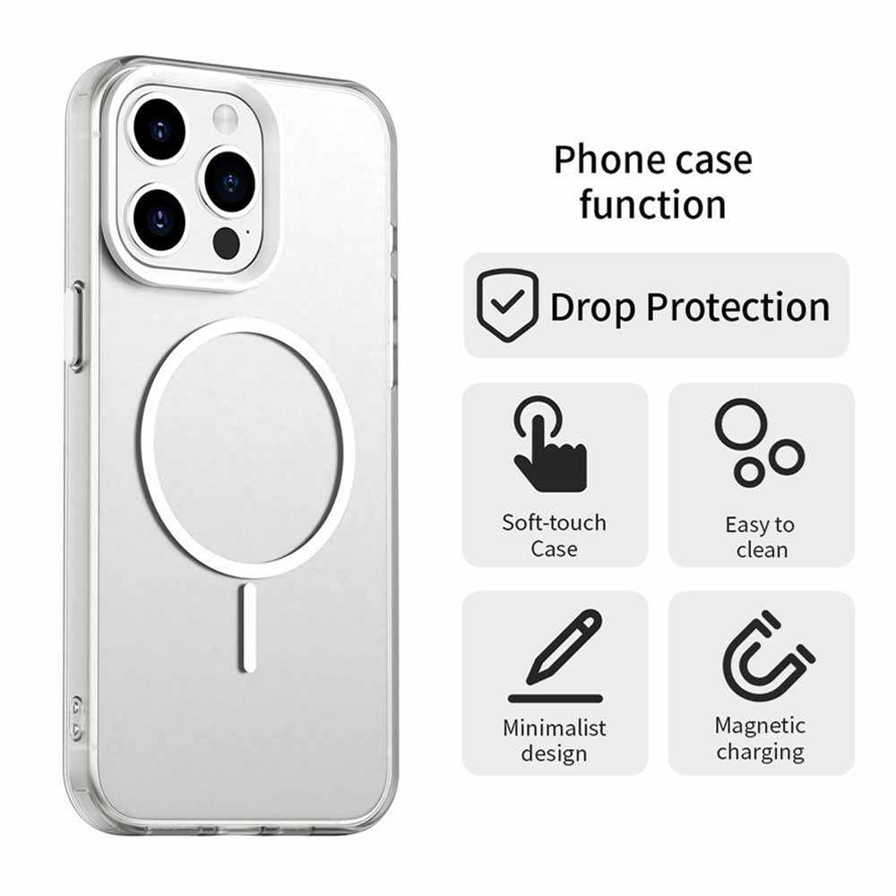 Til iPhone 15 Pro Max Magnetisk Cover PC + TPU + PET Air Cushion Stødsikkert Telefoncover