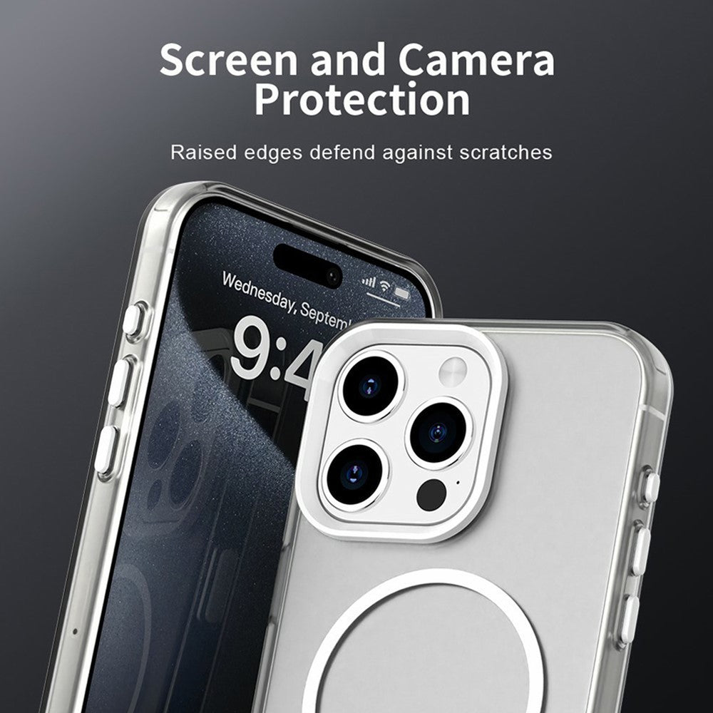 Til iPhone 15 Pro Max Magnetisk Cover PC + TPU + PET Air Cushion Stødsikkert Telefoncover