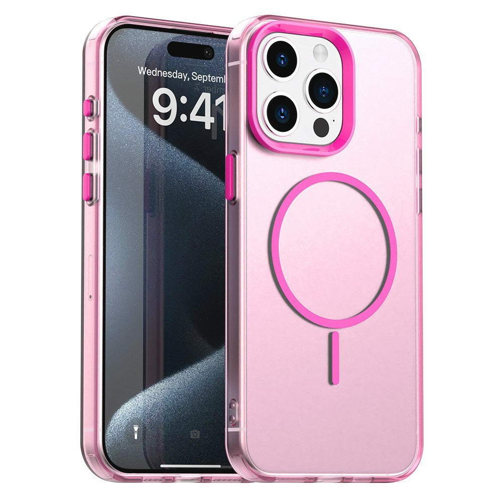 Til iPhone 15 Pro Max Magnetisk Cover PC + TPU + PET Air Cushion Stødsikkert Telefoncover