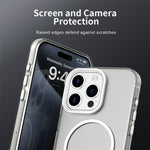 For iPhone 15 Pro Magnetic Case PC + TPU + PET Air Cushion Shockproof Phone Cover