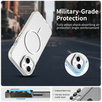 For iPhone 15 Magnetic Case PC + TPU + PET Air Cushion Shockproof Phone Cover