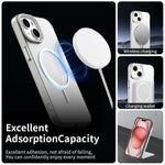 For iPhone 15 Magnetic Case PC + TPU + PET Air Cushion Shockproof Phone Cover