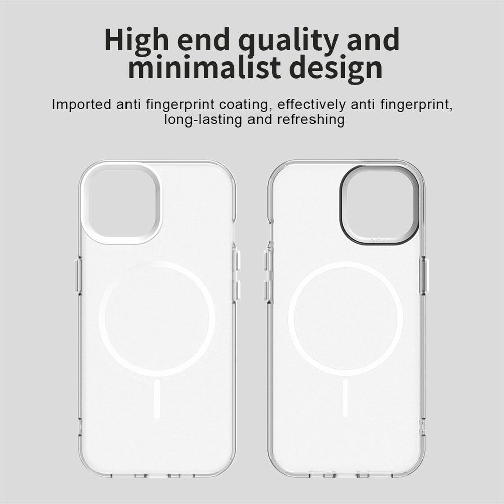 For iPhone 15 Magnetic Case PC + TPU + PET Air Cushion Shockproof Phone Cover