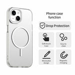 For iPhone 15 Magnetic Case PC + TPU + PET Air Cushion Shockproof Phone Cover