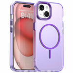 For iPhone 15 Magnetic Case PC + TPU + PET Air Cushion Shockproof Phone Cover