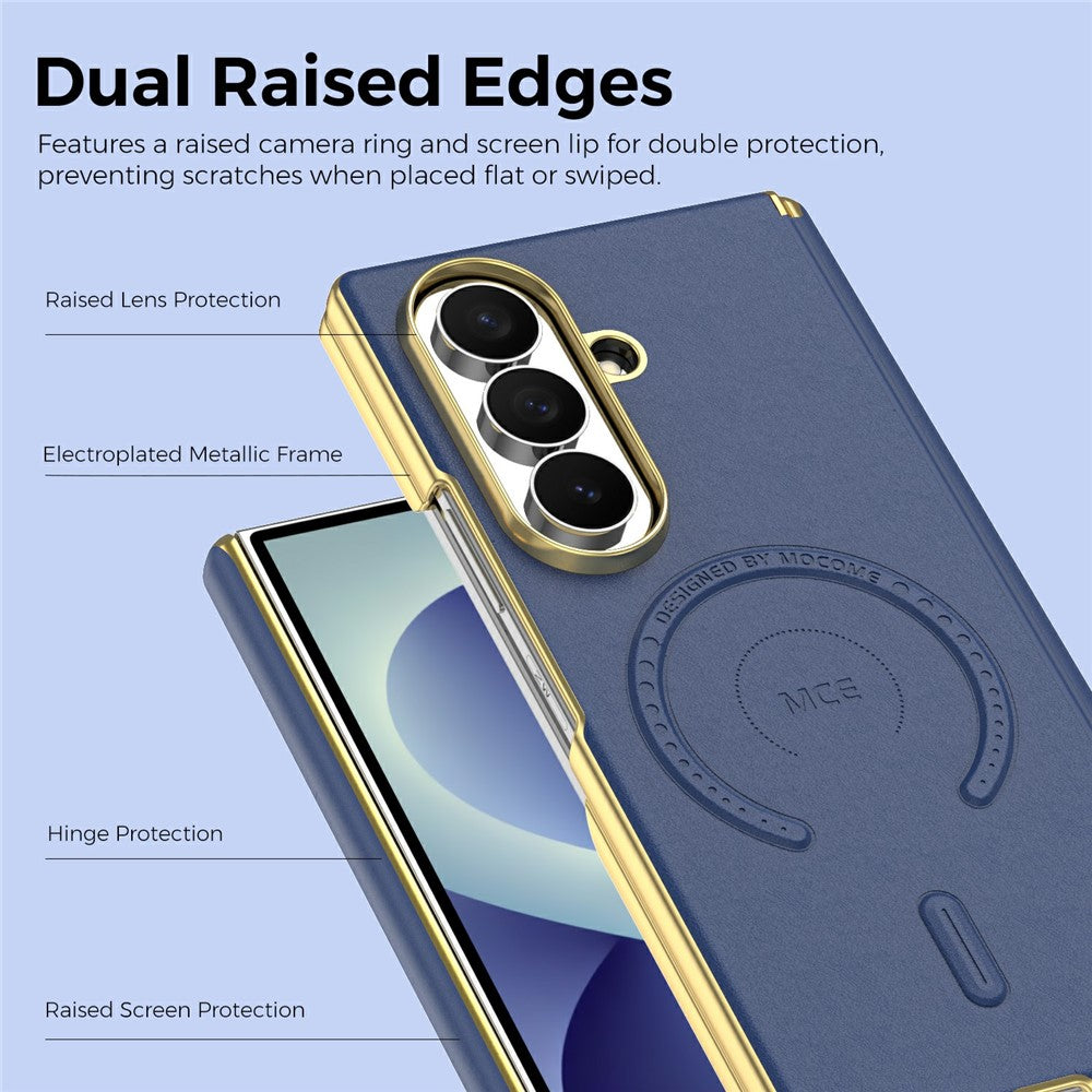 For Samsung Galaxy Z Fold8 Ultra Magnetic Case Leather + PC Electroplated Hinge Protection Phone Cover
