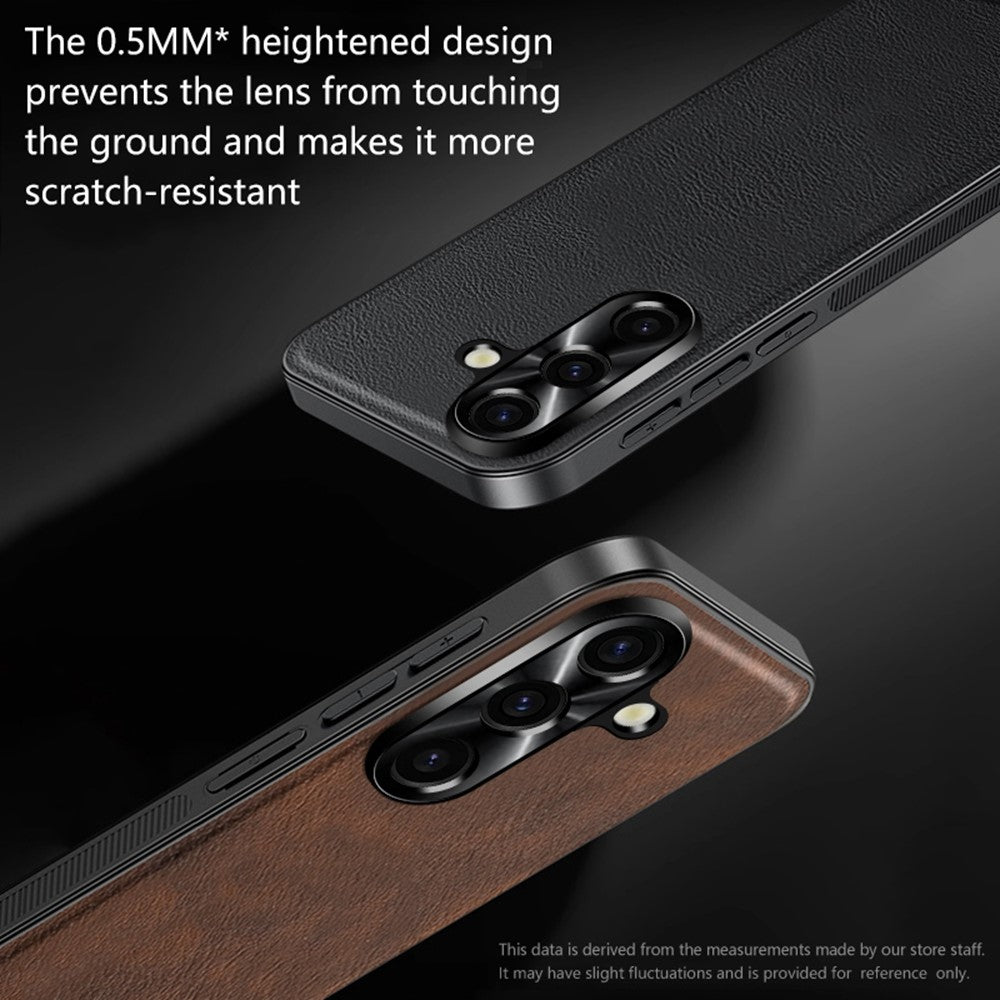 Til Samsung Galaxy S26 FE Cover PU + TPU + PC Telefonbagcover med Metalkameraramme
