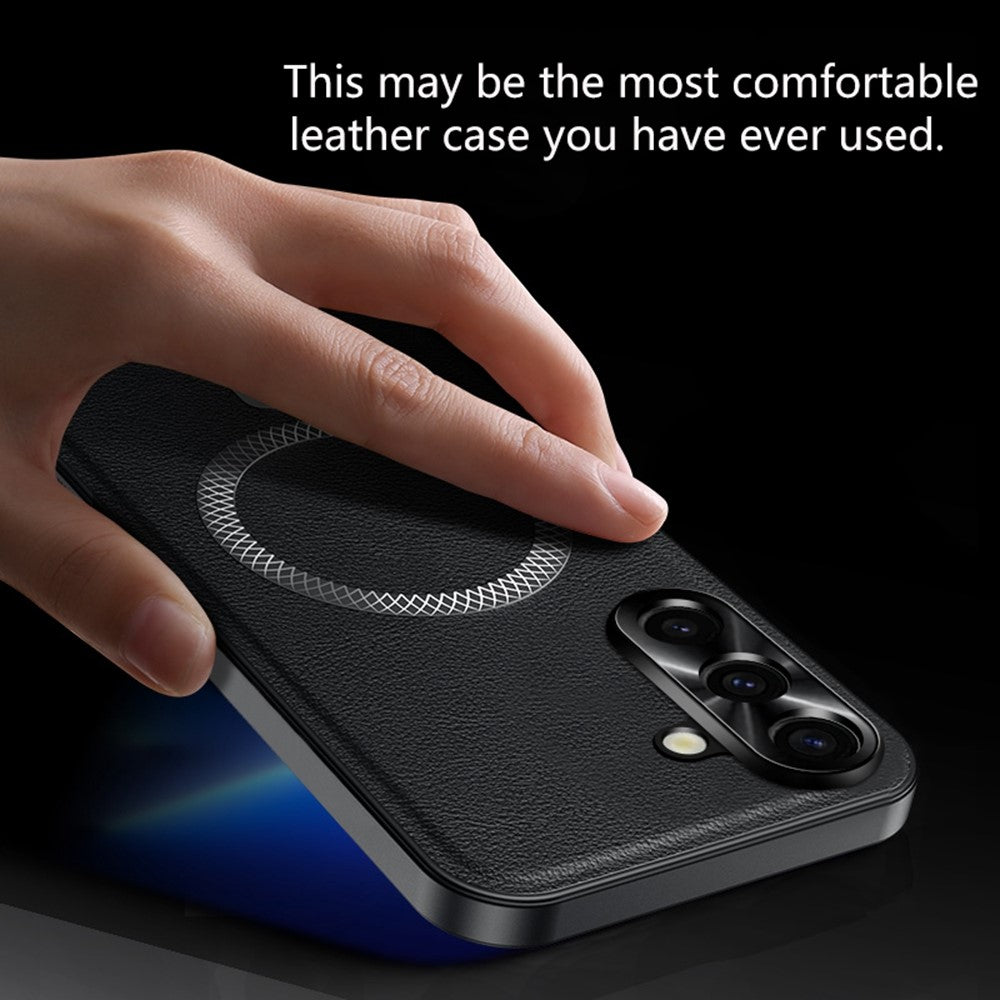 For Samsung Galaxy S26 FE Case PU TPU PC Phone Back Cover with Metal Lens Frame