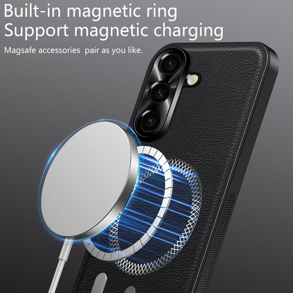 For Samsung Galaxy S26 FE Case PU TPU PC Phone Back Cover with Metal Lens Frame