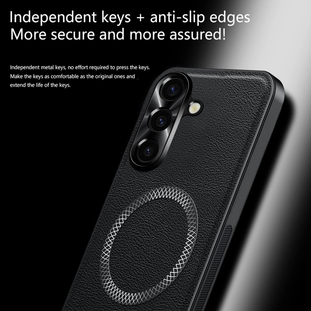 For Samsung Galaxy S26 FE Case PU TPU PC Phone Back Cover with Metal Lens Frame