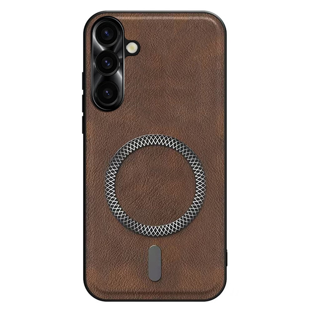 Samsung Galaxy S26 FE-skal PU TPU PC-mobilbakstycke med metallram