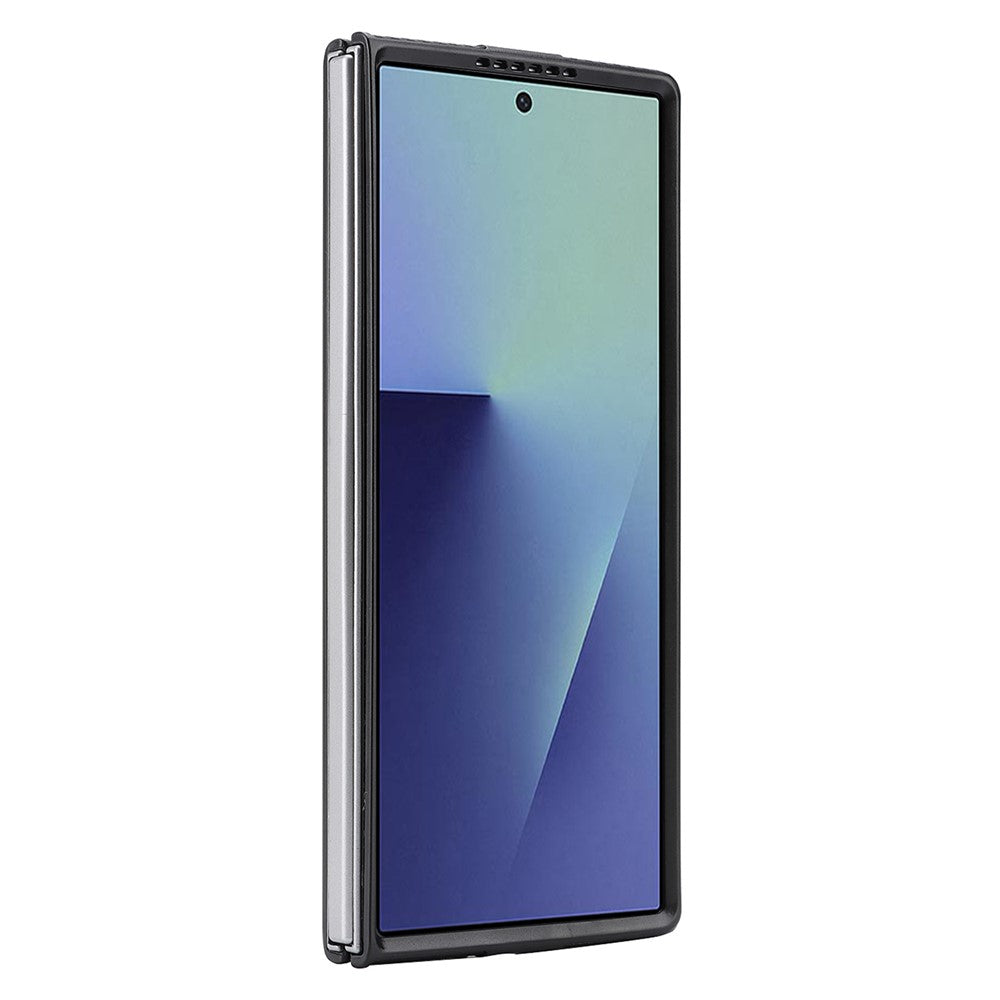 Samsung Galaxy Z Fold7 5G-skal med sidofäst kolfiberstruktur i PU TPU med magnetisk metallring