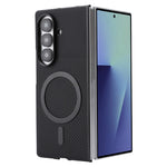 Samsung Galaxy Z Fold7 5G-skal med sidofäst kolfiberstruktur i PU TPU med magnetisk metallring