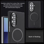 Samsung Galaxy Z Fold7 5G-skal med sidofäst kolfiberstruktur i PU TPU med magnetisk metallring