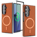 Samsung Galaxy Z Fold7 5G-skal med sidofäst kolfiberstruktur i PU TPU med magnetisk metallring
