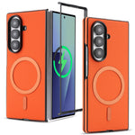 Samsung Galaxy Z Fold7 5G-skal med sidofäst kolfiberstruktur i PU TPU med magnetisk metallring