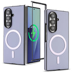 Samsung Galaxy Z Fold7 5G-skal med sidofäst kolfiberstruktur i PU TPU med magnetisk metallring