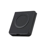 For Samsung Galaxy Z Flip7 5G Case Side-pasted Carbon Fiber Texture PU TPU Phone Cover With Metal Magnetic Ring
