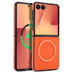 For Samsung Galaxy Z Flip7 5G Case Side-pasted Carbon Fiber Texture PU TPU Phone Cover With Metal Magnetic Ring