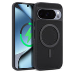 For Google Pixel 11 Pro Case Side-pasted Carbon Fiber Texture PU TPU Phone Cover With Metal Magnetic Ring