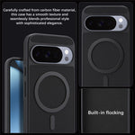 For Google Pixel 11 Pro Case Side-pasted Carbon Fiber Texture PU TPU Phone Cover With Metal Magnetic Ring