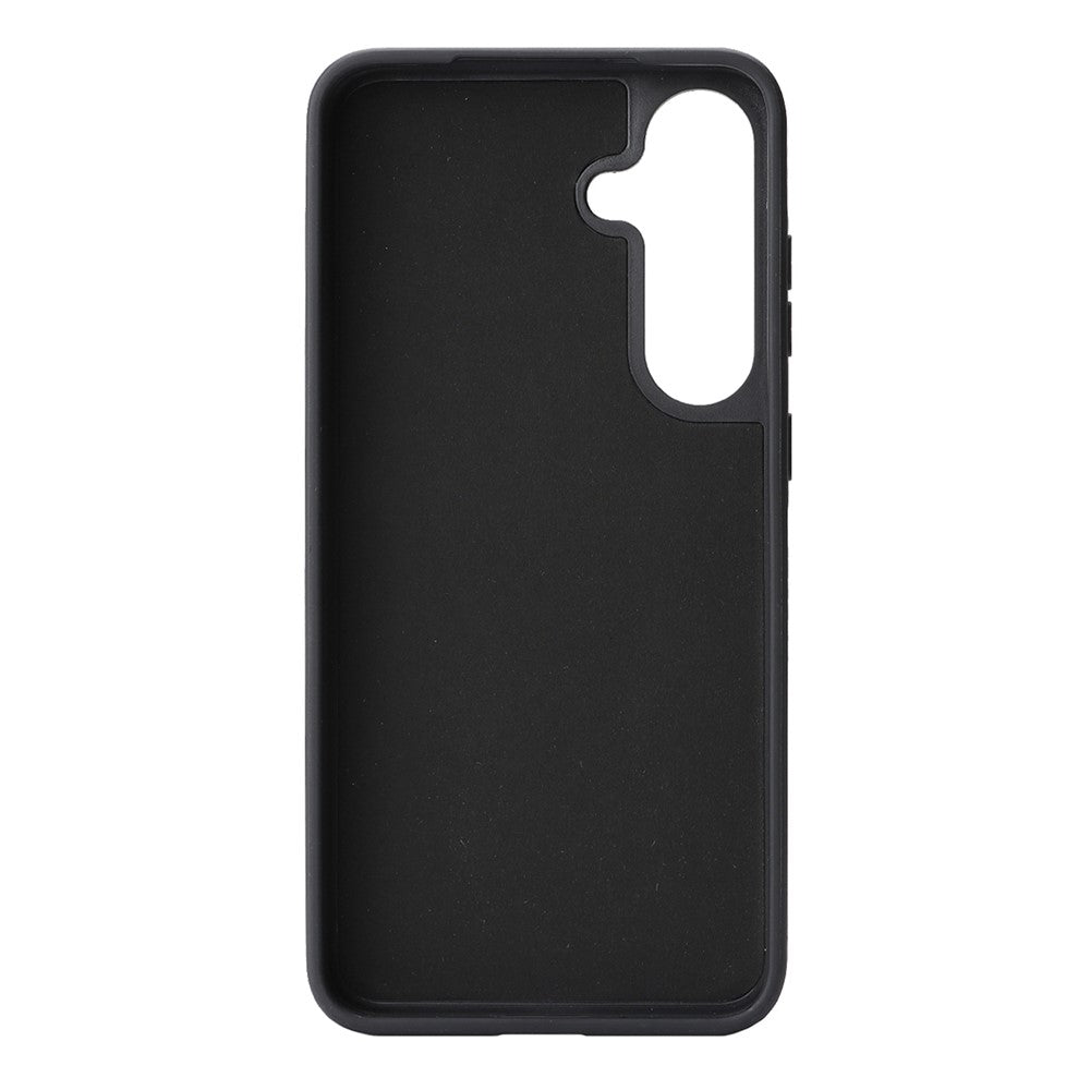 Samsung Galaxy S25+ skal Sidoklistrad kolfiberstruktur PU TPU mobilskal med magnetisk metallring