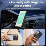 Samsung Galaxy S25+ skal Sidoklistrad kolfiberstruktur PU TPU mobilskal med magnetisk metallring