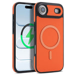 For iPhone Air Case Side-pasted Carbon Fiber Texture PU TPU Phone Cover With Metal Magnetic Ring