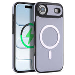 For iPhone Air Case Side-pasted Carbon Fiber Texture PU TPU Phone Cover With Metal Magnetic Ring