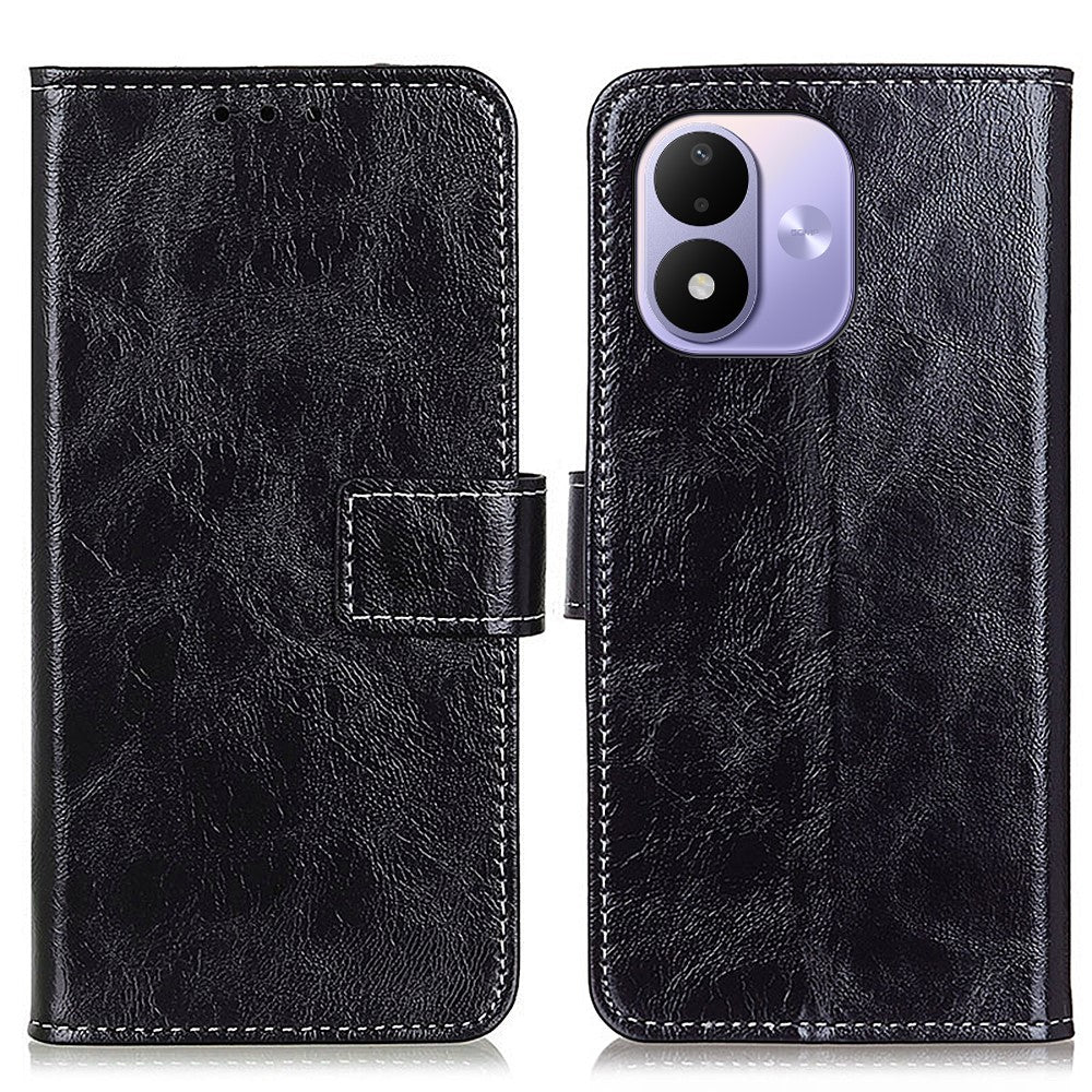 For Xiaomi Redmi Note 17 4G (Global) / Note 17 5G (Global) / Note 17 (India / China) 5G Case Wallet Leather Phone Cover Crazy Horse Texture